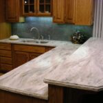 White Marble Solid Surface Kitchen Countertops by AMI, American Marble Industries, Canton, Ohio.