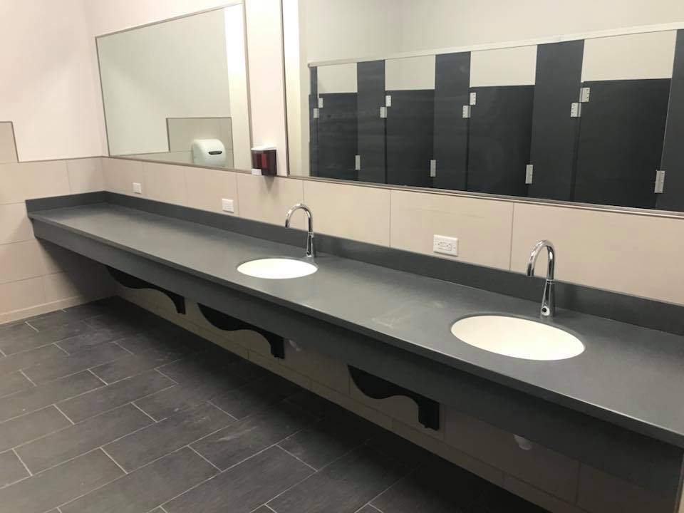 solid surface with two sinks