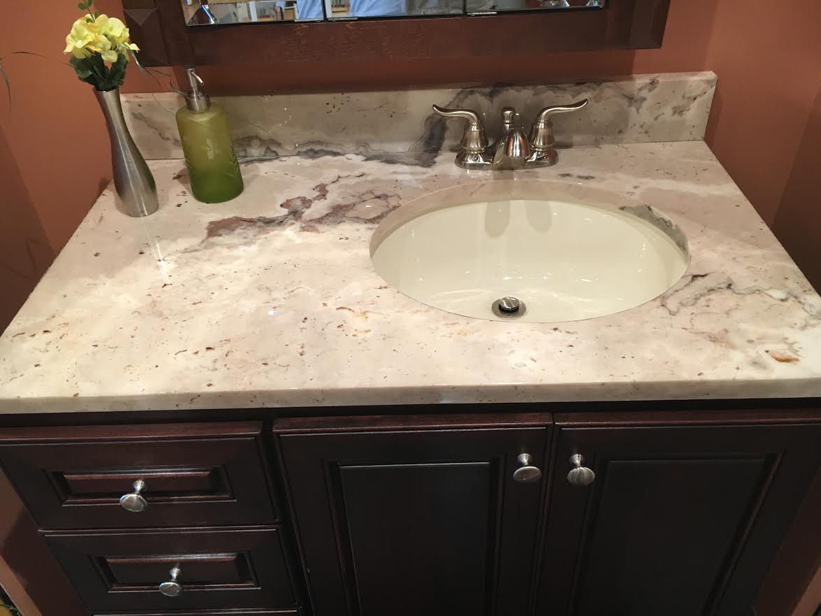 Sandcastle Vanity Top with Undermount Sink by AMI in Canton, Ohio.